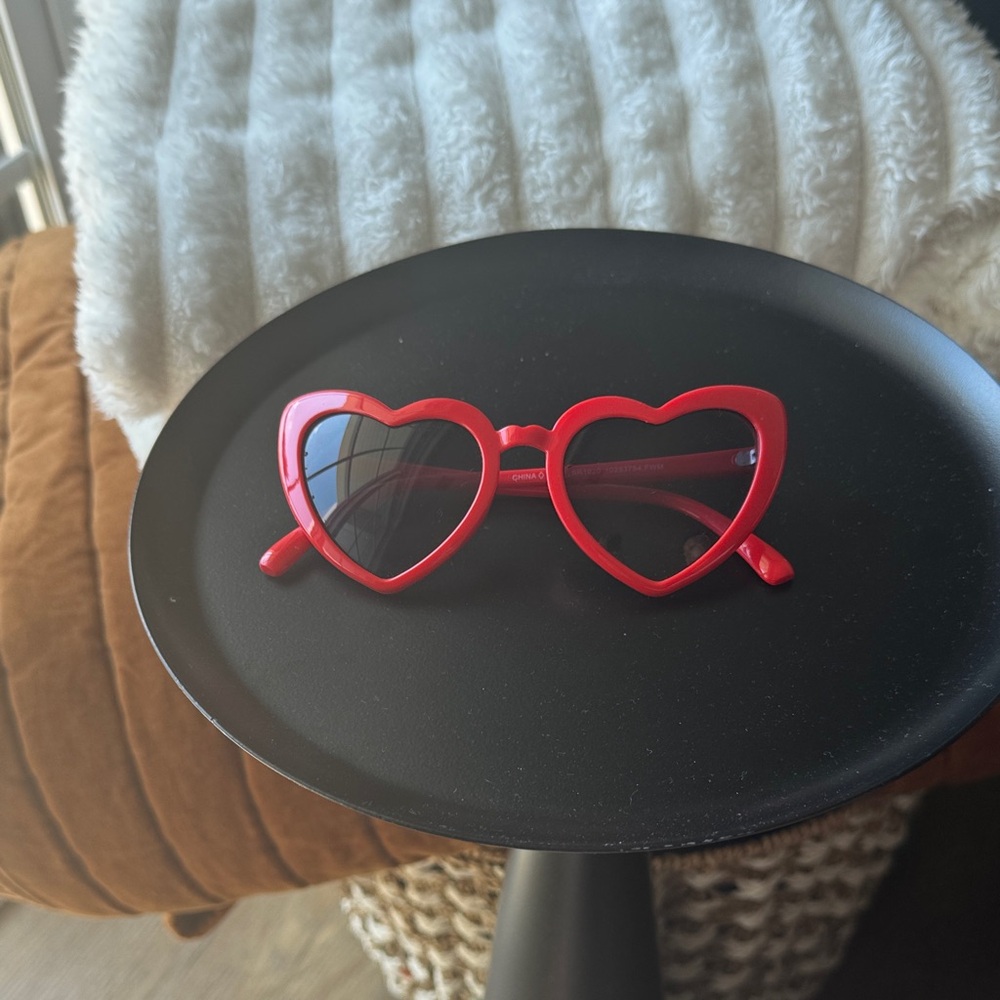 Heart-Shaped Red Sunglasses